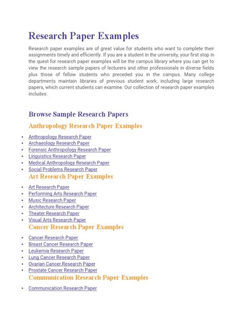 Research Paper Examples | PDF | Psychology | Academic Publishing