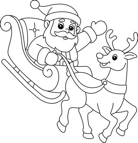 Christmas Santa Sleigh And Reindeer Isolated 8823187 Vector Art At Vecteezy