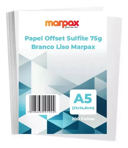 Papel Offset Sulfite A G Branco Liso Marpax Folhas Mercadolivre