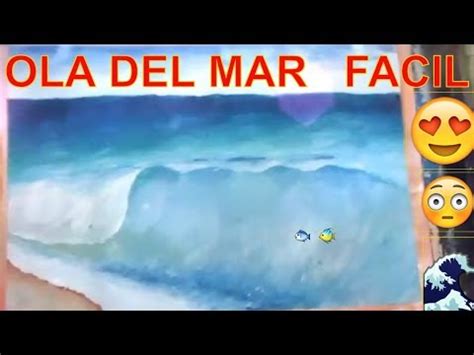 Cómo dibujar una ola de mar en movimiento con tempera FACIL paso a