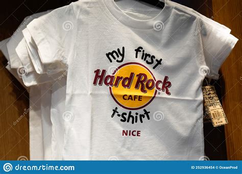 Hard Rock Cafe Logo Text And Sign Brand My First T Shirt From Nice France On White Shirt In