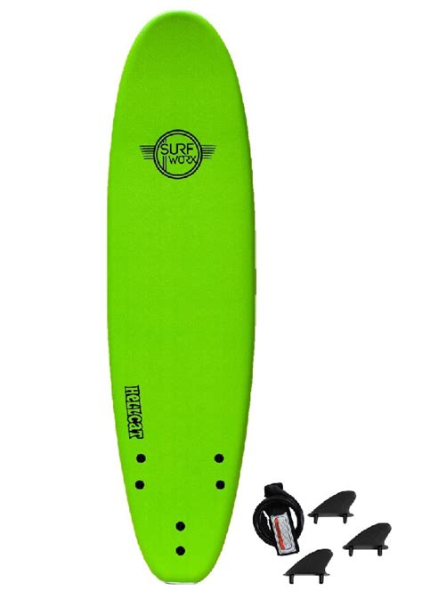 Surfworx Hellcat 7ft Foam Surfboard Green Triocean Surf