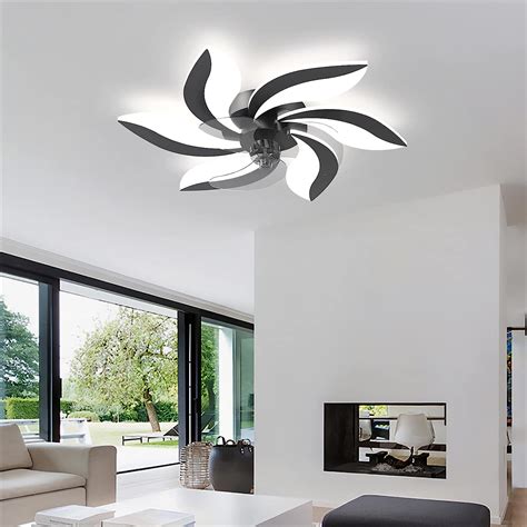 Plafoniera Led Con Ventilatore Integrato Silenzioso Moderno Fiore