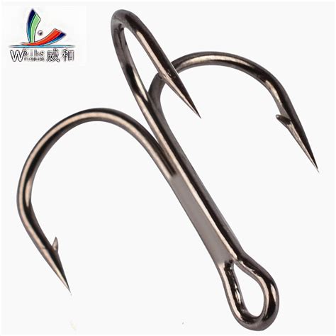 10pcs Fishing Hooks High Steel Carbon Material Treble Black Fishing