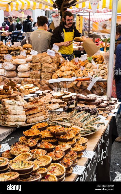 Food Stall, Portobello Road Market, London, United Kingdom Stock Photo ...