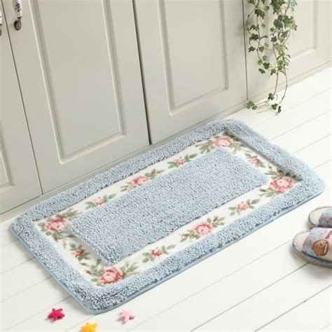 TAPIS D ENTREE Blue 45x120cm Tapis De Bain Rectangulaire De Style