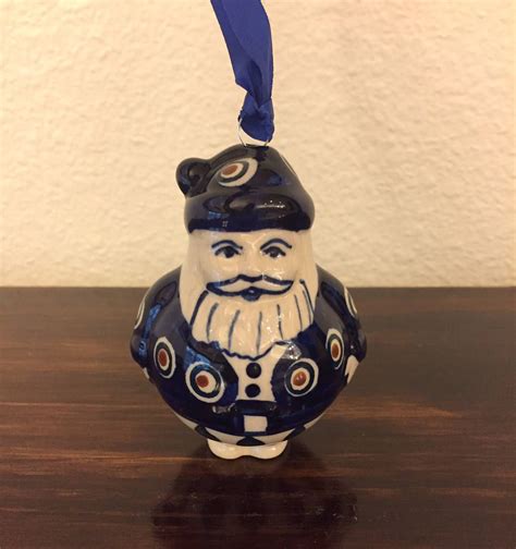 Polish Pottery Santa Claus Ornamentaccent Etsy Polish Pottery