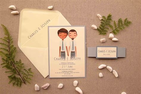 Same Sex Wedding Invitations Custom Portrait Wedding Etsy