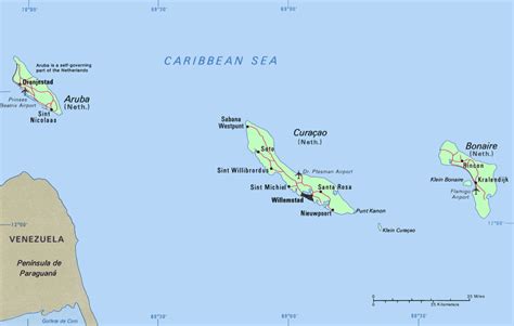 Aruba Curacao Map