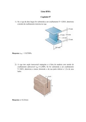 Lista capítulo 13 rma Lista RMA Capítulo 13 Uma coluna de aço A 36