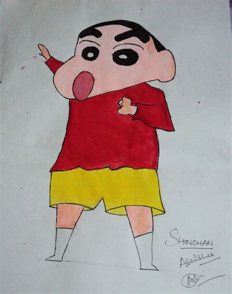 Shinchan Drawing By Abhishekawsomesharma On Deviantart