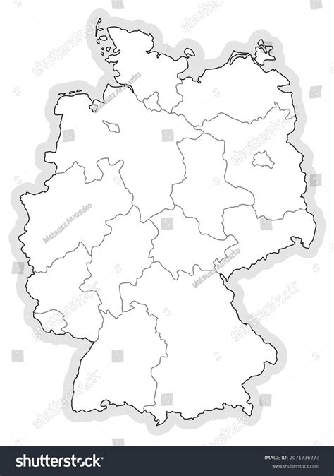 Contour Map Germany Black White Vector Stock Vector (Royalty Free ...