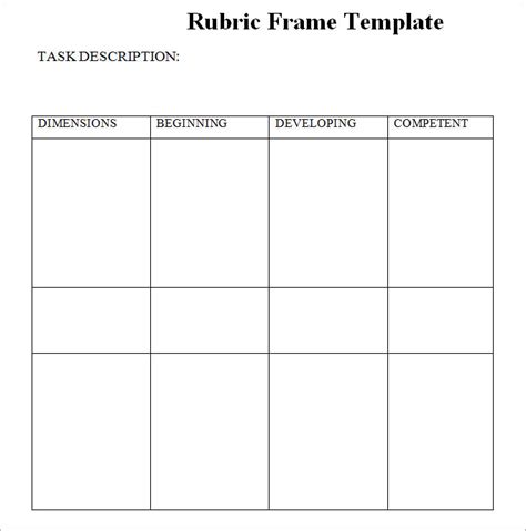 Blank Rubric Template, Rubric Template