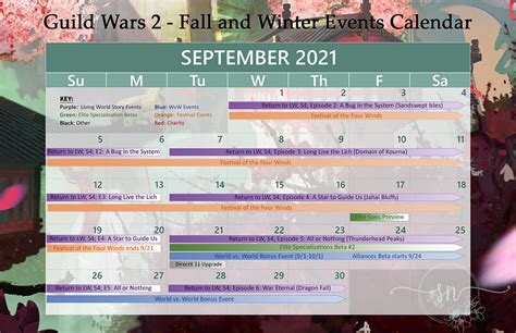 Gw2 September Events Calendar So I Made This For My Guild And Was Encouraged To Share It Here