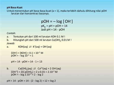 Kekuatan Asam Basa Dan Ph Larutan Kimia Kelas Xi
