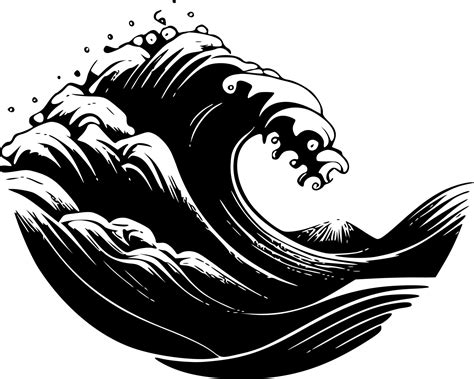 Waves Black And White Isolated Icon Vector Illustration 24571501