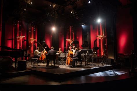 Un Grupo De Personas Tocando Instrumentos En Un Escenario Foto Premium