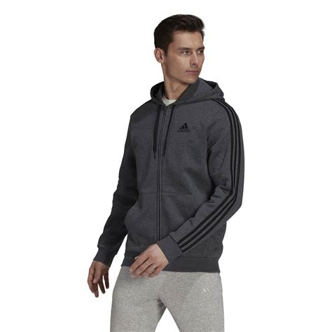 Adidas Mens Essentials Fleece 3 Stripes Full Zip Hoodie Rebel Sport