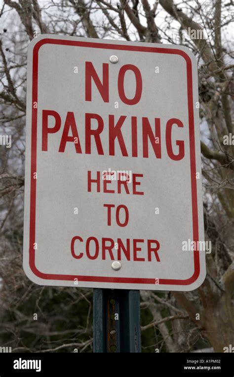 No Parking Here To Corner Sign Stock Photo Alamy