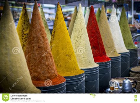 Spices On The Market In Marrakesh Stock Image Image Of Spice Goods