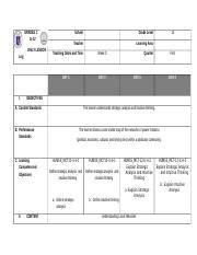 DLP TRENDS Week 3 Strategic Analysis Docx GRADES 1 To 12 DAILY