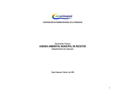 Agenda Ambiental Recetor 1 CORPORACIN AUTNOMA REGIONAL DE LA