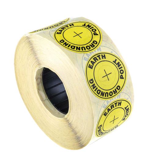 Rs Pro Yellow Vinyl Esd Label Earth Ground Point Text 36mm Rs