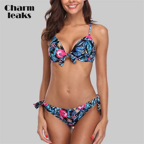 RUMENG Bikini Set Bandeau bikini negro Push up traje de baño Talle alto