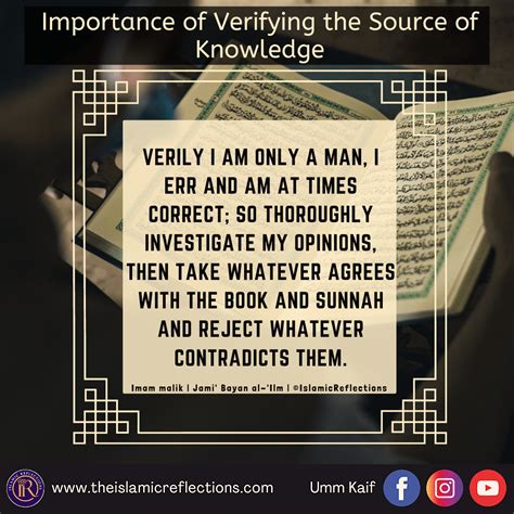 Quote Importance Of Verifying The Source Of Knowledge Islamic