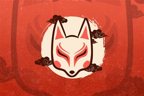 Cloudy Kitsune Mask Vector Graphic By Namanyastudios Creative Fabrica