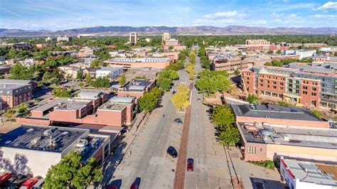 Old Town Fort Collins Aerial Stock Photos for Sale | Boxwood Photos