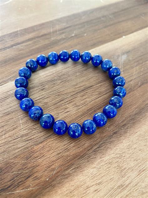 8mm Lapis Lazuli Bracelet Stretch Bracelet Lapis Crystal Bracelet