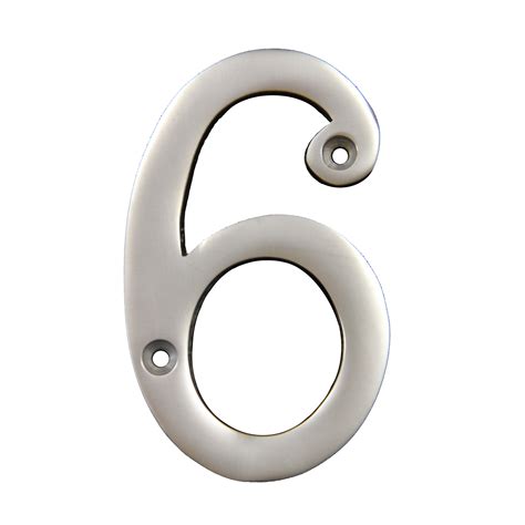 Rch Hardware No Br Brass House Number Inch Satin Chrome