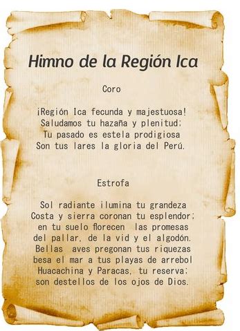 HIMNO BANDERA Y ESCUDO REGIONAL DE ICA QUE DICEN LAS LETRAS El