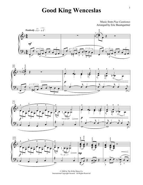 Good King Wenceslas [jazz Version] Arr Eric Baumgartner Sheet Music