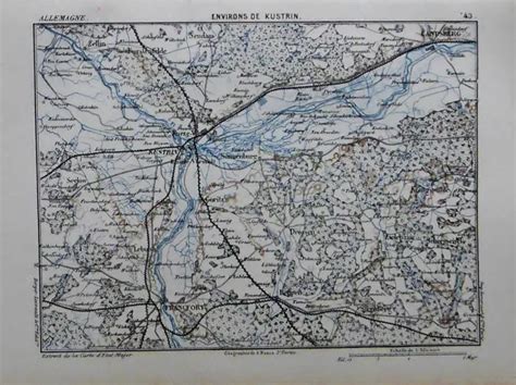 Original Marga Military Map Environs Surroundings Of Kustrin