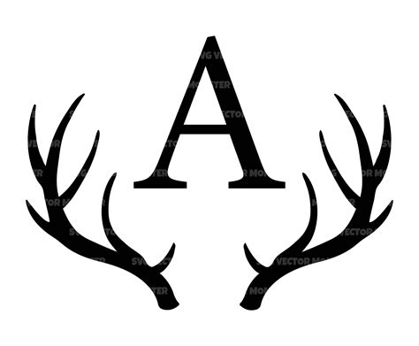 A Letter Deer Antler Monogram Svg Reindeer Antler Alphabet | Etsy