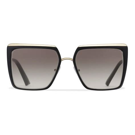 Prada Prada Cinéma Square Sunglasses Black Pale Gold Prada Collection Sunglasses