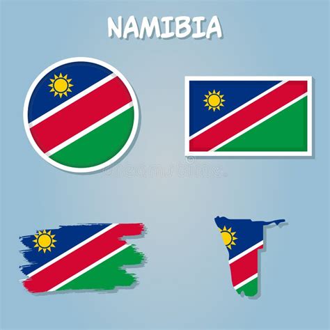 Namibia National Flag Map Design, Illustration of Namibia Country Flag ...