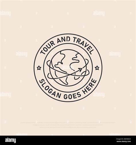 Global Tour and travel logo vector with line art style, best for travel ...