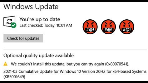 Windows Update 2021 03 Cumulative Update Kb5001649 Fails To Download