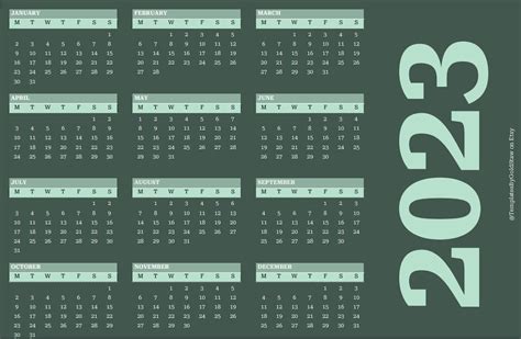 Customisable Yearly Calendar Template Printable Download - Etsy