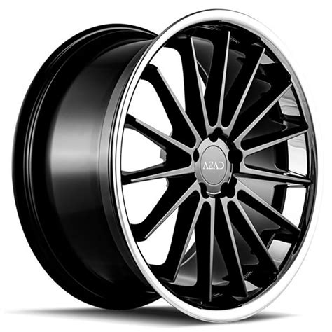 Staggered Azad Wheels Az Semi Matte Black Face With Chrome Ss Lip