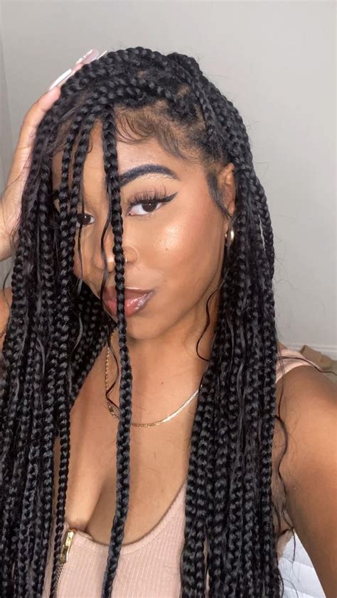 Knotless Boho Box Braids W Human Hair Box Braids Hairstyles For