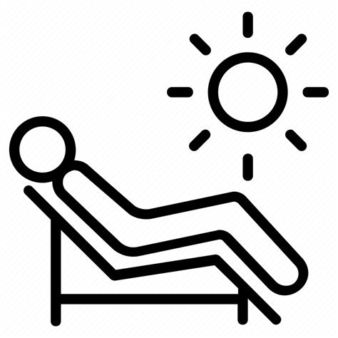 Beach Deck Chair Sunbathe Sunbed Tanning Icon Download On Iconfinder