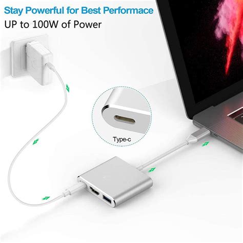 Đầu Adapter Cáp Chuyển đổi đầu Usb Type C Sang Hdmi Chất Lượng 4k Usb Và Typec 3 Trong 1 Cho