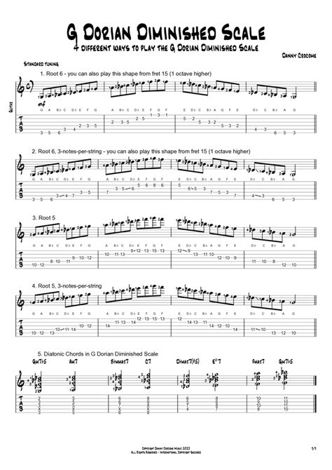 G Dorian Diminished Scale Ways To Play By Traditional Electric