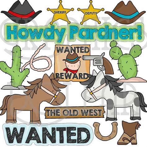 Howdy Partner Cowboy Clip Art - Graphics Dollar