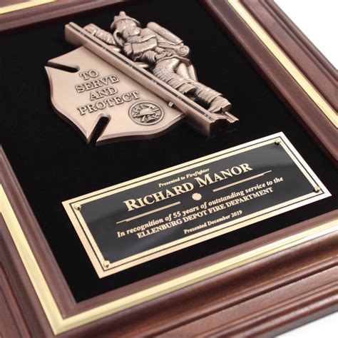 11 12 X 13 12 Genuine Walnut Engraved Firefighter Frame Plaque Awa