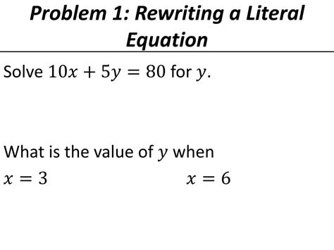 Ppt Exploring Literal Equations And Formulas For Geometry Problems